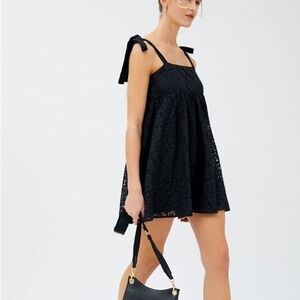 Coquette urban outfitters black lace bow tie dress